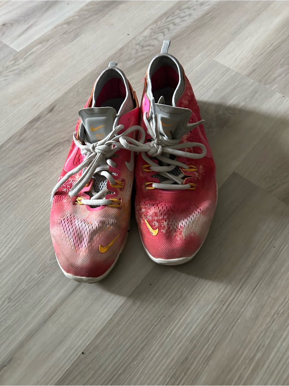 Nike Women’s Pink and Yellow Athletic Running Shoes